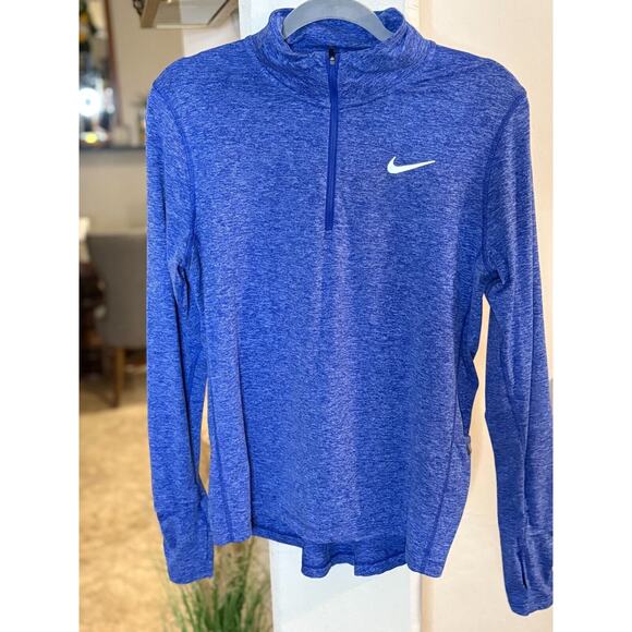 Nike Womens Element 1/2 Zip Running Top Blue Size M 6-10 - Picture 2 of 6